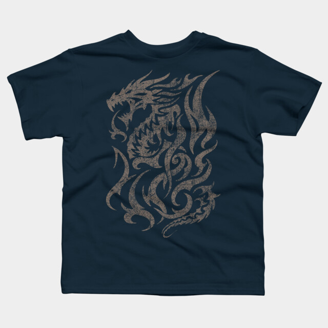 Vintage Tribal Dragon T Shirt By Goldquills Design By Humans