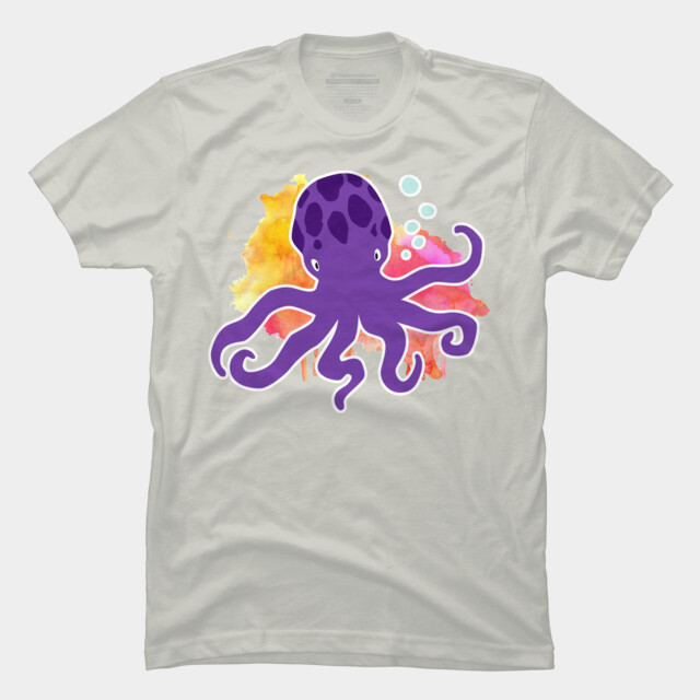 Purple Octopus T Shirt By Thekristin Design By Humans